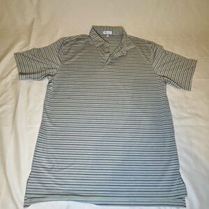Peter Millar Gray Striped Polo Shirt